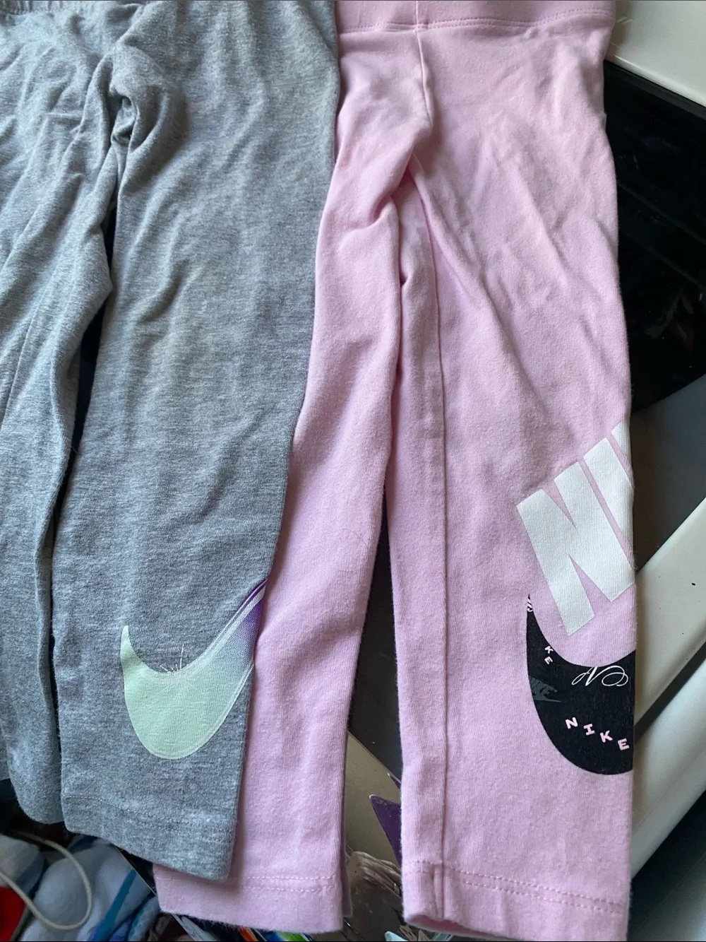 Preowned Nike Girls' Colorblock Leggings two  in size 4 good